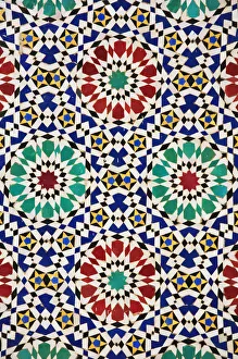 Coloured tiles, <br>Royal Palace, <br>Fez-el-Jedid, <br>Fez (Fes)