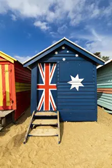 Brighton Prints: The colourful Brighton Bathing Boxes located on Middle Brighton Beach, Brighton