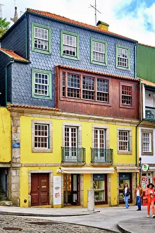 North Region Prints: Colourful buildings in the old town of Amarante, Portugal