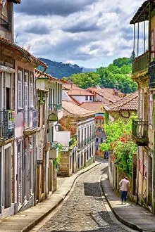 North Region Prints: Colourful buildings in the old town of Amarante, Portugal