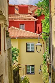 North Region Prints: Colourful buildings in the old town of Amarante, Portugal