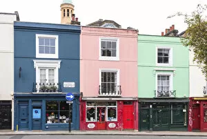 Colourful buildings on Portobello Road, Notting Hill, London, England
