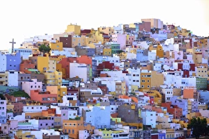 Colourful Buildings in the San Juan District, Las Palmas de Gran Canaria, Gran Canaria