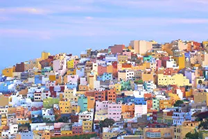 Colourful Buildings in the San Juan District, Las Palmas de Gran Canaria, Gran Canaria