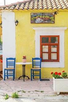 Images Dated 10th July 2023: Colourful cafe, Assos, Kefalonia, Ionian Islands, Greek Islands, Greece