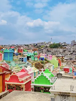 Guatemalan Prints: Colourful Cemetery, Chichicastenango, El Quiche Department, Guatemala