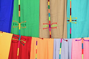 North African Prints: Colourful djellabas, Todra Gorge, near Tinherir, Morocco