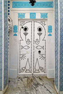 Medina Prints: Colourful door, Hammamet, Tunisia