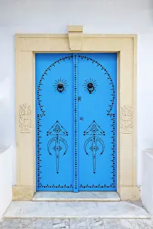 Medina Prints: Colourful door, Hammamet, Tunisia