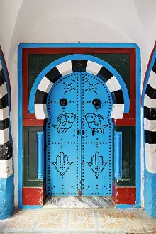 Ornate Prints: Colourful door, Hammamet, Tunisia