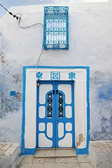 Medina Prints: Colourful door, Hammamet, Tunisia