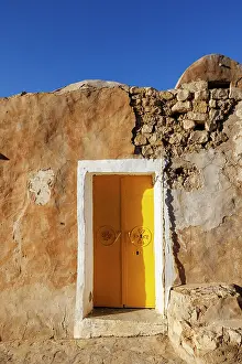 Tataouine Prints: Colourful door at Ksar Ouled Soltane, Tataouine, Tunisia