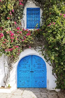 Ornate Prints: Colourful door, Sidi Bou Said, Tunisia