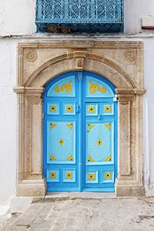 Sidi Bou Said Prints: Colourful door, Sidi Bou Said, Tunisia