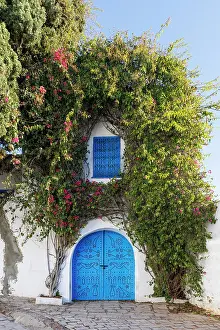 Tunisia Prints: Colourful door, Sidi Bou Said, Tunisia