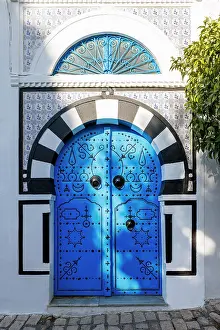 Ornate Prints: Colourful door, Sidi Bou Said, Tunisia
