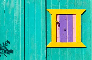 Peter Fischer Prints: Colourful door in the small village of Klima on the island of Milos, Cyclades, Greece