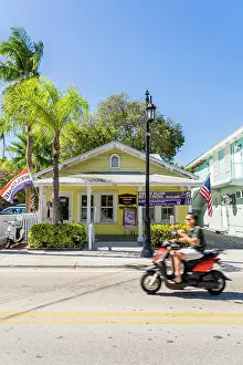 Scooter Prints: Colourful facade, Key West, Florida Keys, Florida, USA