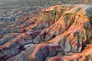 Gobi Region Prints: Colourful geology, Tsagaan Suvarga Canyon, Gobi Region, Mongolia, Asia