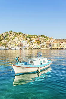 Images Dated 10th January 2023: The colourful harbour in Symi, Dodecanese Islands, Greece