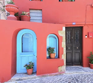 Wall Gallery: Colourful House, Chania, Crete, Greek Islands, Greece