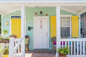Porch Prints: Colourful house decorated for Easter, Key West, Florida, USA