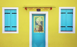 Burano Prints: Colourful house on the island of Burano, Venice, Italy