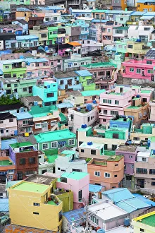 Crowded Prints: Colourful houses of Gamcheon Culture Village, Busan, South Korea