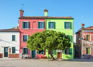 Colourful Houses Prints: Colourful houses on the island of Burano, Venice, Italy