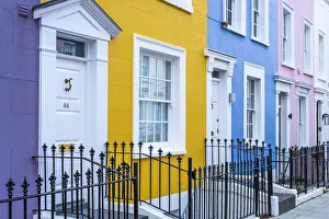 Kensington Prints: Colourful houses, Kensington, London, England, UK