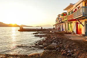 Colourful houses in the small village of Klima on the island of Milos, Cyclades, Greece