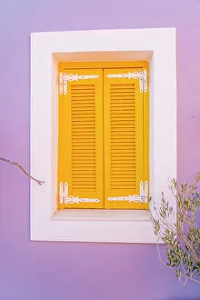 Shutters Gallery: Colourful local architecture in Halki, Chalki, Dodecanese Islands, Greece