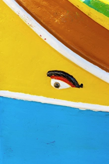 Harbours Prints: A Colourful Luzzu with the Eye of Osiris in Marsaxlokk Harbour