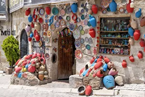 A colourful Pottery shop, Avanos, Cappadocia, Nevsehir Province, Central Anatolia, Turkey