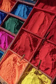For Sale Prints: Colourful powders for dyeing, Kathmandu, Nepal