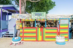 Carriacou Prints: Colourful shack, Paradise Beach, Carriacou, Greneda, caribbean
