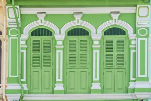 Shuttered Prints: Colourful shuttered windows in the Old town, Phuket, Thailand