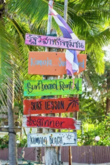 Post Prints: Colourful signage on Kamala Beach, Phuket, Thailand