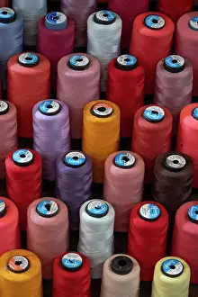 Shop Prints: Colourful silks in a shop in Pho Co Hoa Lu (ancient capital of Vietnam in 10-11th centuries)