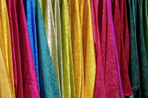 Q4 2023 Prints: Colourful silks in a shop in Pho Co Hoa Lu (ancient capital of Vietnam in 10-11th centuries)