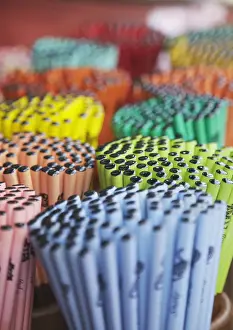 Chopsticks Prints: Colourful souvenir chopsticks in Chinatown, Singapore