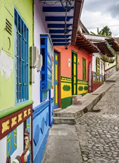 Images Dated 27th June 2018: Colourful Street of Guatape, Antioquia Department, Colombia