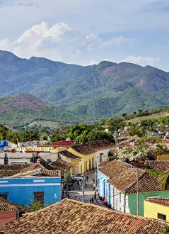 Villa De La Santisima Trinidad Prints: Colourful street of Trinidad, elevated view, Sancti Spiritus Province, Cuba
