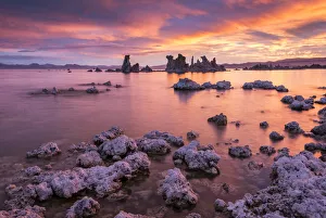 Mono Lake Prints: Colourful sunrise over Mono Lake in California, USA. Autumn (October) 2015