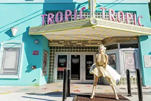 Statues Prints: The colourful Tropic Cinema, Key West, Florida Keys, Florida, USA