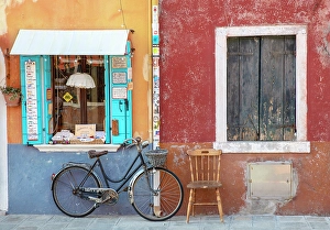 Burano Prints: Colourful walls on the island of Burano, Venice, Italy