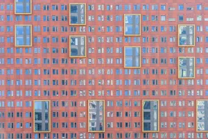 Stratford Prints: Colourful windows, Stratford, London, England