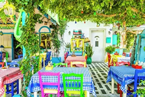 Images Dated 10th January 2023: The colourful Zorbas restaurant in Kos Town, Kos, Dodecanese Islands, Greece