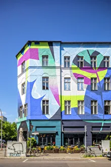 Berlin Prints: Colourfully painted building, Kreuzberg, Berlin, Germany