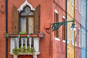 Burano Prints: Colourfully painted houses, Burano, Venice, Veneto, Italy